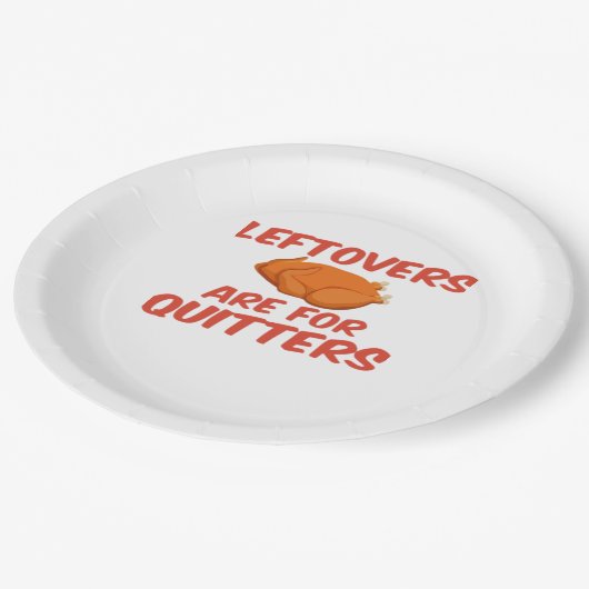 Restanten zijn voor Quitters Classic Creative Casu Papieren Bordje (Gekanteld)