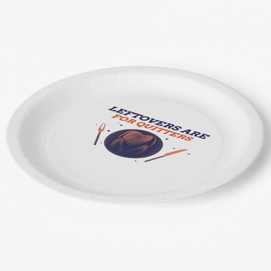 Restanten zijn voor Quitters Funny Thanksgiving Cl Papieren Bordje (Gekanteld)