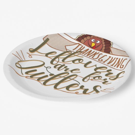 Restanten zijn voor Quitters - Grappige Thanksgivi Papieren Bordje (Gekanteld)