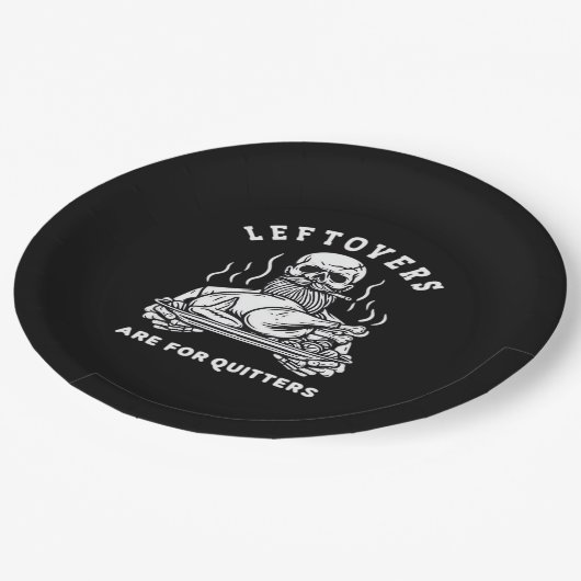 Restanten zijn voor Quitters Skeleton Thanksgiving Papieren Bordje (Gekanteld)