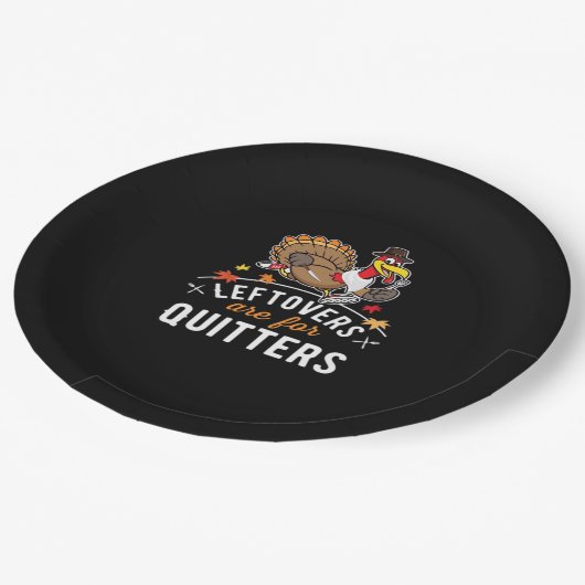 Restanten zijn voor Quitters · Thanksgiving Essent Papieren Bordje (Gekanteld)