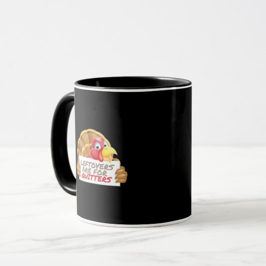 Restanten zijn voor Quitters Thanksgiving Fun Clas Mok (Voorkant links)