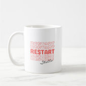 Restart Coral Wavy Retro Custom Name Text Koffiemok (Links)