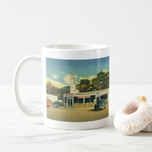 restaurant, 50-plussers rijden in de tandheelkund koffiemok