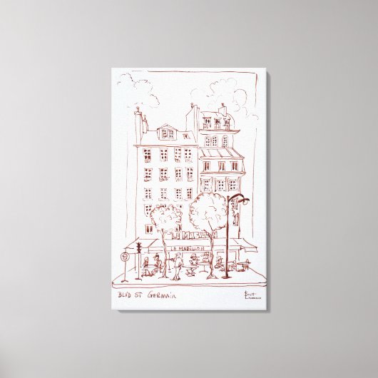 Restaurant aan de Boulevard | Saint-Germain, Parij Canvas Afdruk (Voorkant)