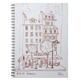 Restaurant aan de Boulevard   Saint-Germain, Parij Notitieboek