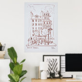 Restaurant aan de Boulevard | Saint-Germain, Parij Poster (Thuiskantoor)