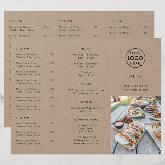 Restaurant Afhaalmaaltijden | Rustieke Kraft Afhaa (Voorkant / Achterkant)