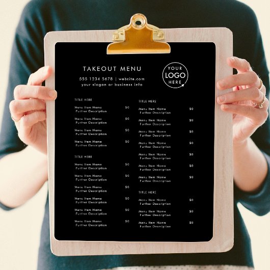 Restaurant Afhaalmaaltijden | Zwarte Logo Afhaalme Flyer