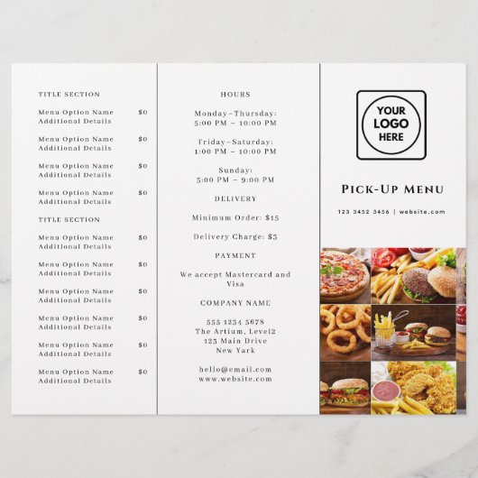 Restaurant Afhaalontwerp | Moderne foto branding (Voorkant)