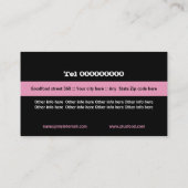 Restaurant bestek bord roze zwart wit visitekaartje (Achterkant)