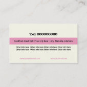 Restaurant bestek bord roze zwart wit visitekaartje (Achterkant)