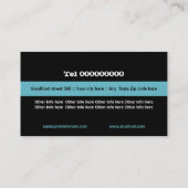 Restaurant bestek bord turquoise zwart wit visitekaartje (Achterkant)