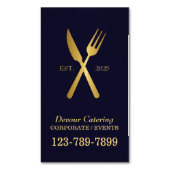Restaurant Bestek Chef Cateraar Catering Services Magnetisch Visitekaartje (Voorkant Verticaal)