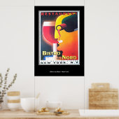 Restaurant Bistro Du Nord Retro Print (Keuken)