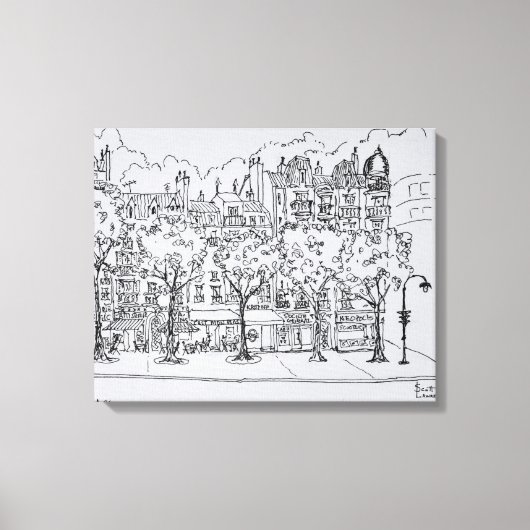 Restaurant Boulevard Montparnasse | Parijs, Frankr Canvas Afdruk (Voorkant)
