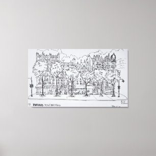 Restaurant Boulevard Montparnasse   Parijs, Frankr Canvas Afdruk