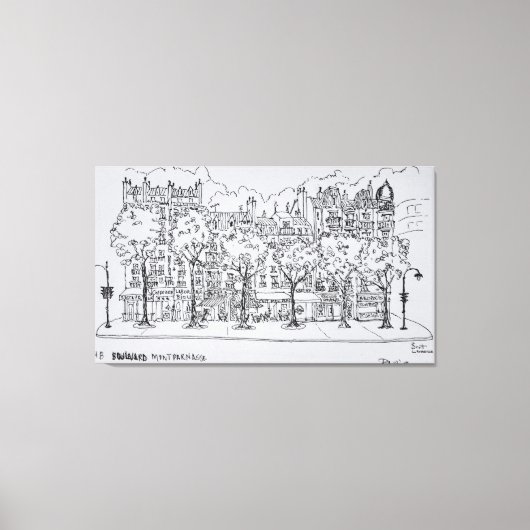 Restaurant Boulevard Montparnasse | Parijs, Frankr Canvas Afdruk (Voorkant)