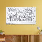 Restaurant Boulevard Montparnasse | Parijs, Frankr Canvas Afdruk (Insitu (Woonkamer))