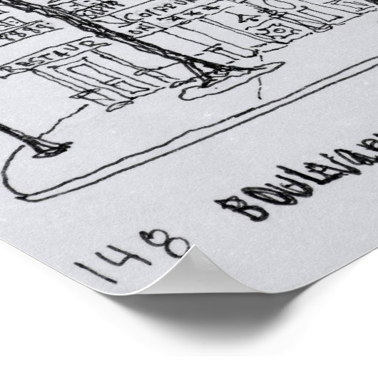 Restaurant Boulevard Montparnasse | Parijs, Frankr Poster (Hoek)