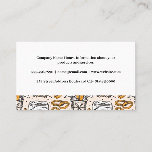 Restaurant Brouwerij | Bier Schuim Visitekaartje (Achterkant)