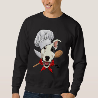 Restaurant Bull Terrier Chef Cook Kitchen Cooking  Trui