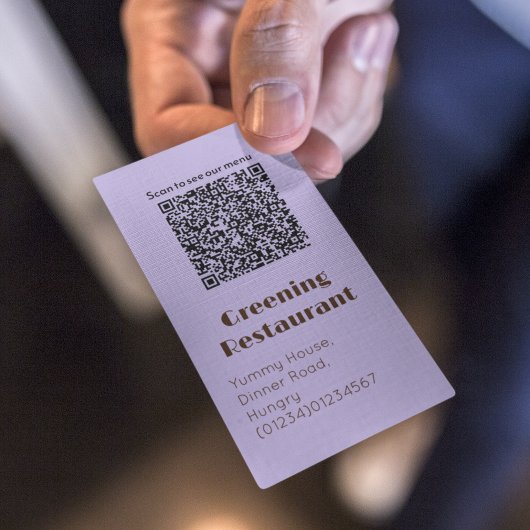 Restaurant café eetgelegenheid menu QR code Contactkaartje