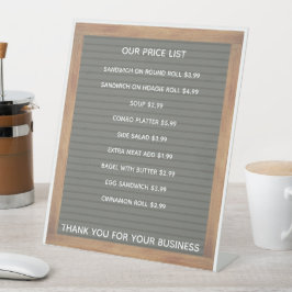 Restaurant Cafe Koffiewinkel Prijslijst Pedes Reclamebord Met Voetstuk