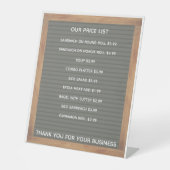 Restaurant Cafe Koffiewinkel Prijslijst Pedes Reclamebord Met Voetstuk (Voorkant)
