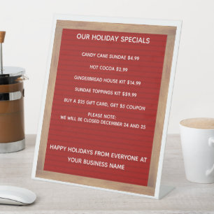 Restaurant Cafe Koffiewinkel Prijslijst Pedes Reclamebord Met Voetstuk