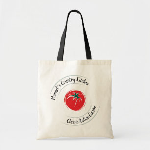 Restaurant Cafe Logo Rode Tomaat Aanpassen Tote Bag