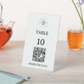 Restaurant Café Tafel Nummer QR Code Scan om te Be Reclamebord Met Voetstuk (Insitu)