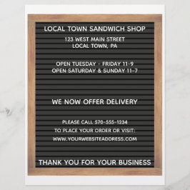 Restaurant café twee rondzendbriefjes flyer