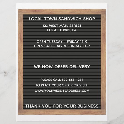 Restaurant café twee rondzendbriefjes flyer (Voorkant)