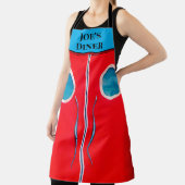  restaurant Café Zwingdeuren Rood Chroom Schort (Insitu)