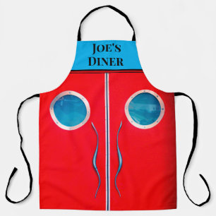  restaurant Café Zwingdeuren Rood Chroom Schort