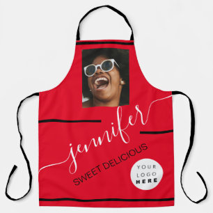 Restaurant Cakes Coffe Shop Foto Logo Rood Modern Schort