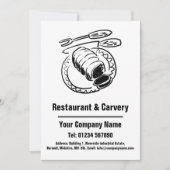 Restaurant & Carvery Cartoon Design Kaart (Voorkant)