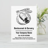 Restaurant & Carvery Cartoon Design Kaart (Staand voorkant)