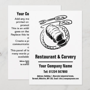 Restaurant & Carvery Cartoon Design Kaart