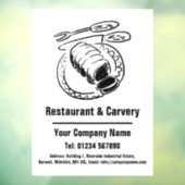 Restaurant & Carvery Cartoon Ontwerp Raamsticker (Vel 3)