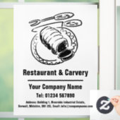 Restaurant & Carvery Cartoon Ontwerp Raamsticker (Huis)