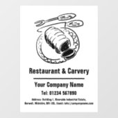 Restaurant & Carvery Cartoon Ontwerp Raamsticker (Vel)