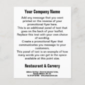 Restaurant & Carvery Cartoondesign Flyer (Achterkant)