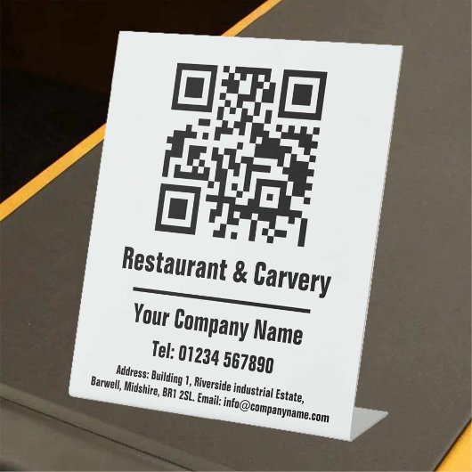 Restaurant & Carvery QR Code Design voetstuk teken Reclamebord Met Voetstuk