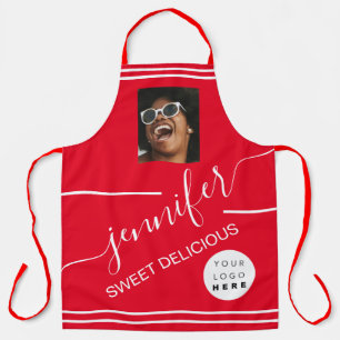 Restaurant Catering Foto Logo Koffee Winkel rood Schort