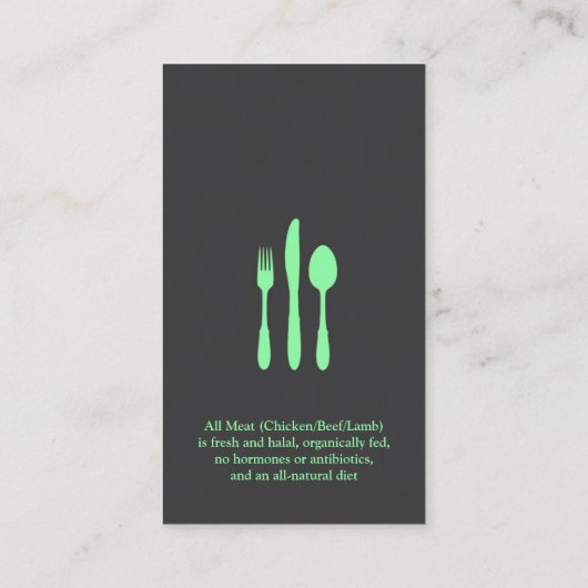 Restaurant Chef Catering Visitekaartje (Achterkant)