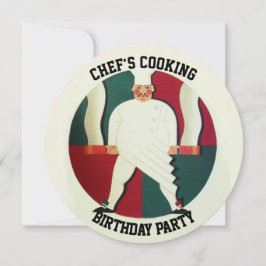 RESTAURANT CHEF COOKING BIRTHDAY ARTIJ INVITATIE KAART