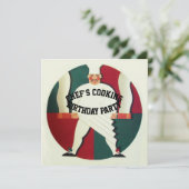 RESTAURANT CHEF COOKING BIRTHDAY ARTIJ INVITATIE KAART (Staand voorkant)