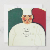 RESTAURANT CHEF COOKING BIRTHDAY ARTIJ INVITATIE KAART (Achterkant)